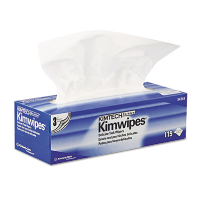 Kimtech Kimwipes Delicate Task Wipers  3-Ply  11 4 5 x 11 4 5  119 Box  15 Boxes Carton (KCC 34743)