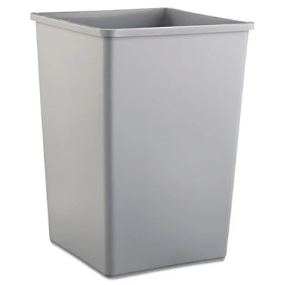 Rubbermaid Commercial Untouchable Square Waste Receptacle  Plastic  35 gal  Gray (RCP 3958 GRA)