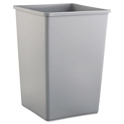 Rubbermaid Commercial Untouchable Square Waste Receptacle  Plastic  35 gal  Gray (RCP 3958 GRA)
