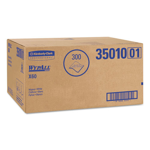 WypAll X60 Shower Towels  22 1 2 x 39  White  100 Box  3 Boxes Carton (KCC 35010)