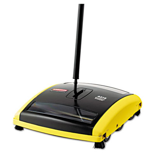 Rubbermaid Commercial Brushless Mechanical Sweeper  44  Handle  Black Yellow (RCP 4215-88 BLA)