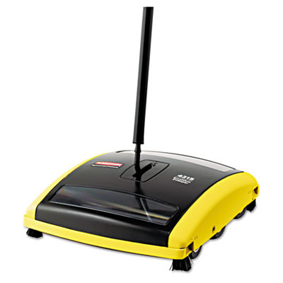 Rubbermaid Commercial Brushless Mechanical Sweeper  44  Handle  Black Yellow (RCP 4215-88 BLA)