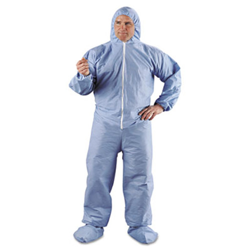 KleenGuard A65 Hood   Boot Flame-Resistant Coveralls  Blue  2X-Large  25 Carton (KCC 45355)