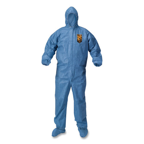 KleenGuard A65 Hood   Boot Flame-Resistant Coveralls  Blue  2X-Large  25 Carton (KCC 45355)