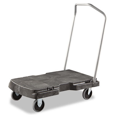 Rubbermaid Commercial Triple Trolley  500-lb Capacity  20 5w x 32 5d x 7h  Black (RCP 4401 BLA)
