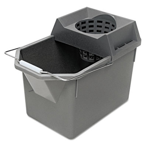 Rubbermaid Commercial Pail Strainer Combination  15qt  Steel Gray (RCP 6194 STL)