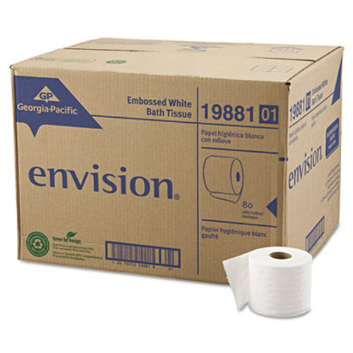 Georgia Pacific Professional Embossed Bathroom Tissue  Septic Safe  1-Ply  White  550 Roll  80 Rolls Carton (GPC 198-81/01)