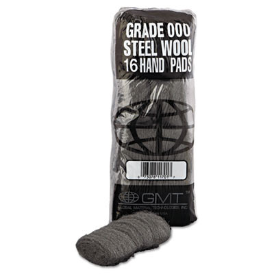 GMT Industrial-Quality Steel Wool Hand Pad   000 Extra Fine  16 Pack  192 Carton (GMT 117001)