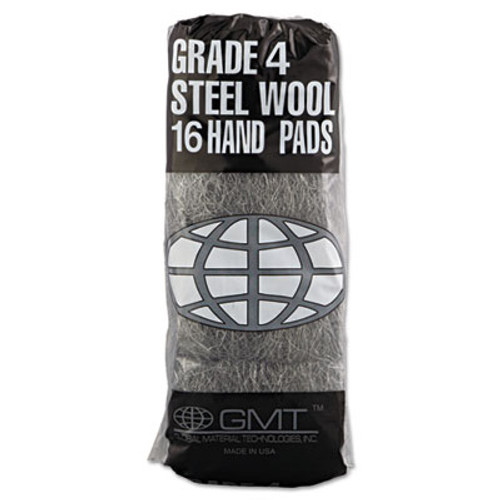 GMT Industrial-Quality Steel Wool Hand Pad   4 Extra Coarse  16 Pack  192 Carton (GMT 117007)