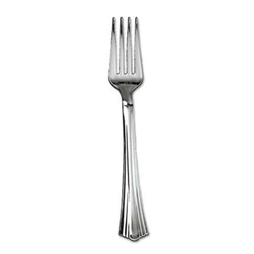 WNA Heavyweight Plastic Forks  Reflections Design  Silver  600 Carton (WNA 610155)