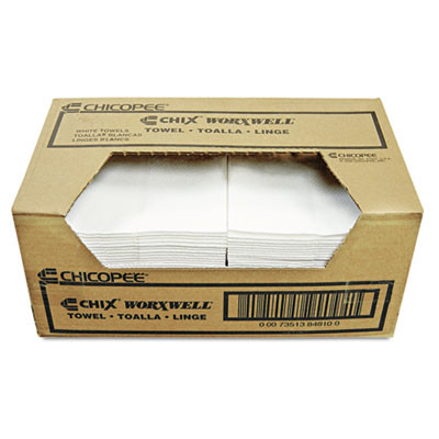 Chicopee Durawipe Shop Towels  13 x 15  Z Fold  White  100 Carton (CHI 8481)