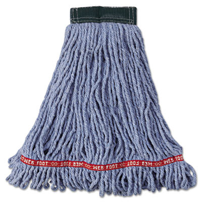 Rubbermaid Commercial Web Foot Wet Mop Head  Shrinkless  Cotton Synthetic  Blue  Medium  6 Carton (RCP A252 BLU)