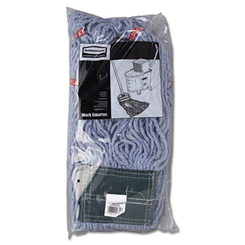 Rubbermaid Commercial Web Foot Wet Mop Head  Shrinkless  Cotton Synthetic  Blue  Medium  6 Carton (RCP A252 BLU)