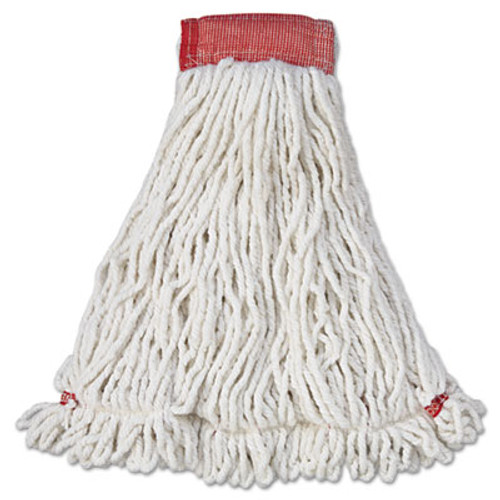 Rubbermaid Commercial Web Foot Wet Mop Head  Shrinkless  Cotton Synthetic  White  Large  6 Carton (RCP A253 WHI)