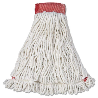 Rubbermaid Commercial Web Foot Wet Mop Head  Shrinkless  Cotton Synthetic  White  Large  6 Carton (RCP A253 WHI)