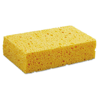 Boardwalk Medium Cellulose Sponge  3 2 3 x 6 2 25   1 55  Thick  Yellow  24 Carton (PAD CS2)