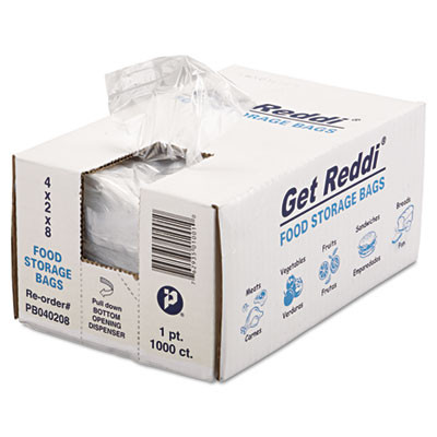 Inteplast Group Food Bags  16 oz  0 68 mil  4  x 8   Clear  1 000 Carton (IBS PB040208)