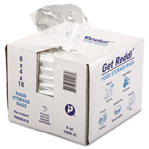 Inteplast Group Food Bags  8 qt  0 85 mil  8  x 18   Clear  1 000 Carton (IBS PB080418)