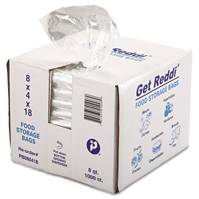 Inteplast Group Food Bags  8 qt  0 85 mil  8  x 18   Clear  1 000 Carton (IBS PB080418)