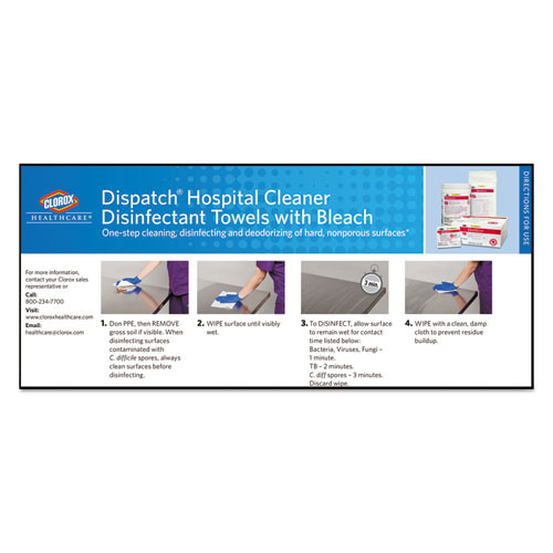 Clorox Healthcare Dispatch Cleaner Disinfectant Towels  6 3 4 x 8  150 Can  8 Canisters Carton (CLO 69150)