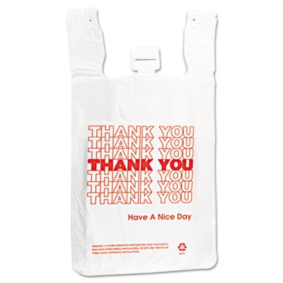 Inteplast Group HDPE T-Shirt Bags  14 microns  12  x 23   White  500 Carton (IBS THW2VAL)