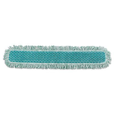 Rubbermaid Commercial HYGEN HYGEN Dry Dusting Mop Heads with Fringe  36   Microfiber  Green (RCP Q438)
