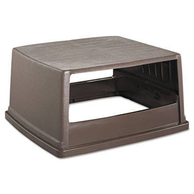 Rubbermaid Commercial Glutton Receptacle  Hooded Top without Door  Rectangular  23w x 26 63d x 13h  Brown (RCP 256V BRO)