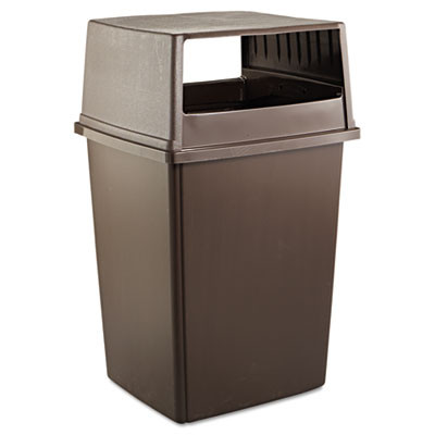 Rubbermaid Commercial Glutton Receptacle  Hooded Top without Door  Rectangular  23w x 26 63d x 13h  Brown (RCP 256V BRO)
