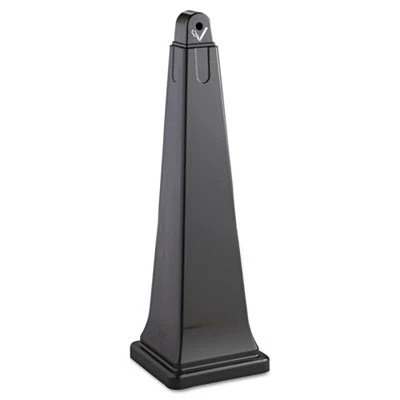 Rubbermaid Commercial GroundsKeeper Cigarette Waste Collector  Pyramid  1 gal  Plastic Steel  Black (RCP 2570-88 BLA)