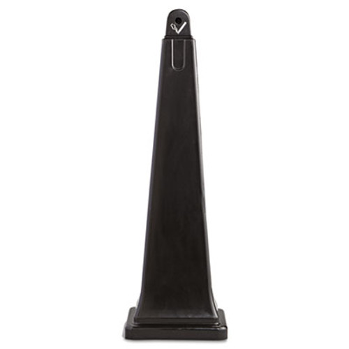 Rubbermaid Commercial GroundsKeeper Cigarette Waste Collector  Pyramid  1 gal  Plastic Steel  Black (RCP 2570-88 BLA)
