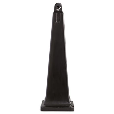 Rubbermaid Commercial GroundsKeeper Cigarette Waste Collector  Pyramid  1 gal  Plastic Steel  Black (RCP 2570-88 BLA)