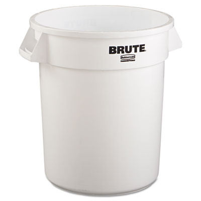 Rubbermaid Commercial Round Brute Container  Plastic  20 gal  White (RCP 2620 WHI)