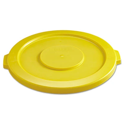 Rubbermaid Commercial Round Flat Top Lid  for 32 gal Round BRUTE Containers  22 25  diameter  Yellow (RCP 2631 YEL)