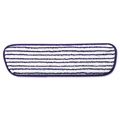Rubbermaid Commercial Microfiber Finish Pad  18 x 5 1 2  Blue White  6 Box (RCP Q800 WHI)