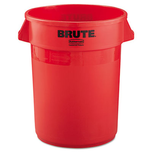 Rubbermaid Commercial Round Brute Container  Plastic  32 gal  Red (RCP 2632 RED)