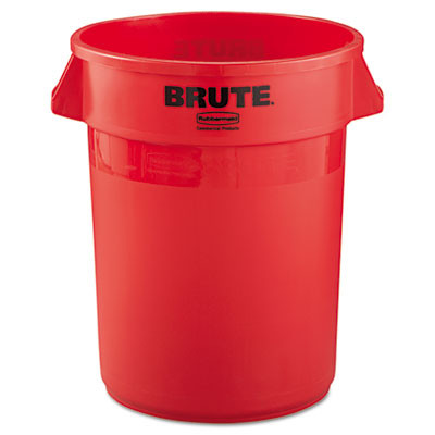 Rubbermaid Commercial Round Brute Container  Plastic  32 gal  Red (RCP 2632 RED)