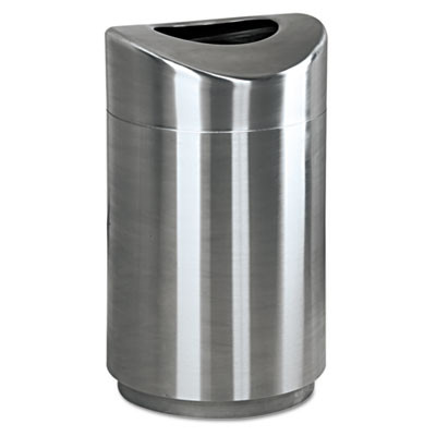 Rubbermaid Commercial Eclipse Open Top Waste Receptacle  Round  Steel  30 gal  Stainless Steel (RCP R2030SSPL)