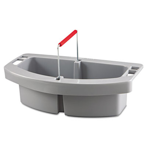 Rubbermaid Commercial Maid Caddy  2-Compartment  16w x 9d x 5h  Gray (RCP 2649 GRA)