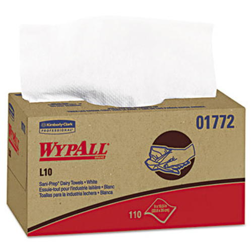 WypAll L10 SANI-PREP Dairy Towels POP-UP Box  1Ply  10 1 2x10 1 4  110 Pk  18 Pk Carton (KCC 01772)