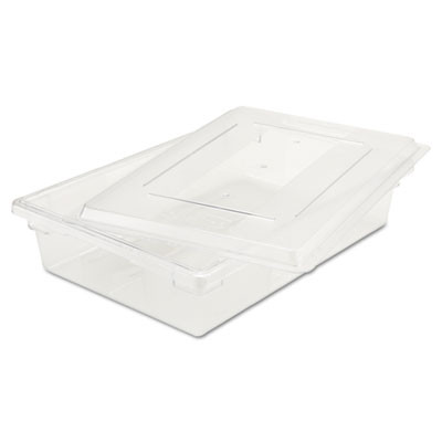 Rubbermaid Commercial Food Tote Boxes  8 1 2gal  26w x 18d x 6h  Clear (RCP 3308 CLE)