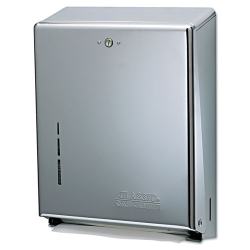 San Jamar C-Fold Multifold Towel Dispenser  Chrome   11 3 8 x 4 x 14 3 4 (SAN T1900XC)