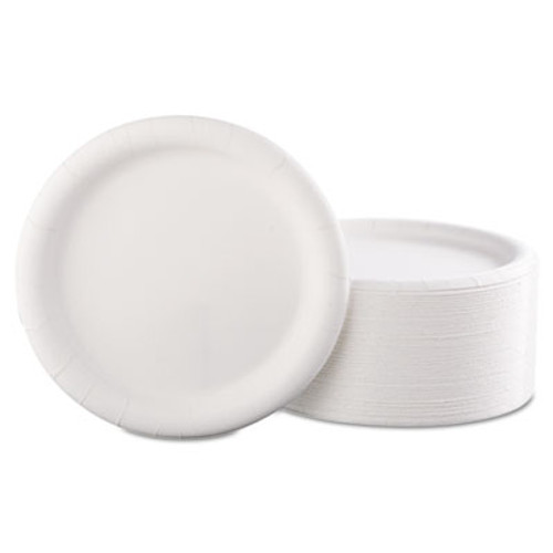 AJM Packaging Corporation Premium Coated Paper Plates  9  dia  White  125 Pack  4 Packs Carton (AJMCP9AJCWWH14)