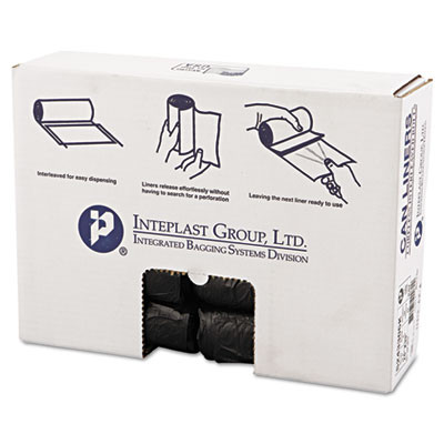 Inteplast Group High-Density Commercial Can Liners  16 gal  6 microns  24  x 33   Black  1 000 Carton (IBS S243306K)