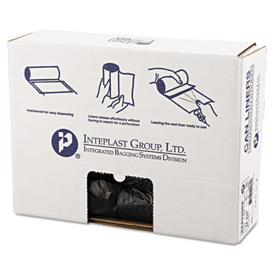 Inteplast Group High-Density Commercial Can Liners  16 gal  8 microns  24  x 33   Black  1 000 Carton (IBS S243308K)