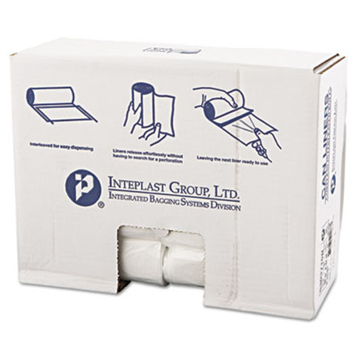Inteplast Group High-Density Interleaved Commercial Can Liners  30 gal  16 microns  30  x 37   Clear  500 Carton (IBS S303716N)