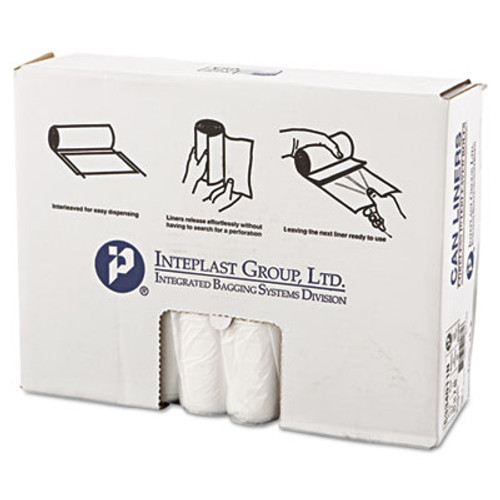 Inteplast Group High-Density Interleaved Commercial Can Liners  33 gal  11 microns  33  x 40   Clear  500 Carton (IBS S334011N)