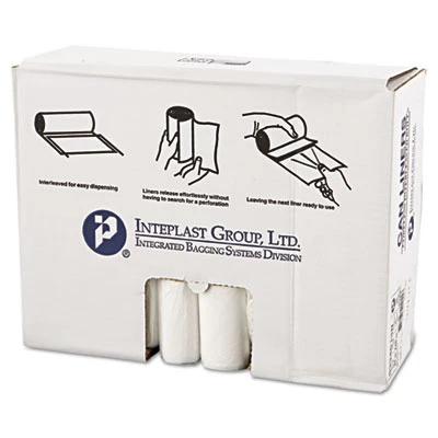 Inteplast Group High-Density Interleaved Commercial Can Liners  33 gal  13 microns  33  x 40   Clear  500 Carton (IBS S334013N)