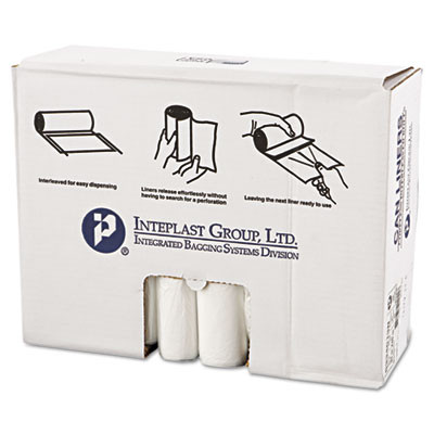 Inteplast Group High-Density Interleaved Commercial Can Liners  33 gal  13 microns  33  x 40   Clear  500 Carton (IBS S334013N)