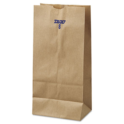 General Grocery Paper Bags  35 lbs Capacity   8  6 13 w x 4 17 d x 12 44 h  Kraft  500 Bags (BAG GK8-500)