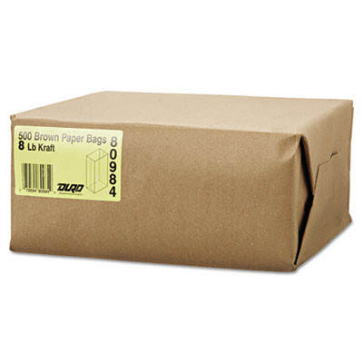 General Grocery Paper Bags  35 lbs Capacity   8  6 13 w x 4 17 d x 12 44 h  Kraft  500 Bags (BAG GK8-500)